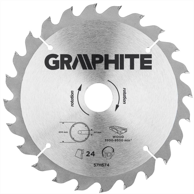Диск відрізний 200 x 30 мм 24 зуба GRAPHITE (57H674)